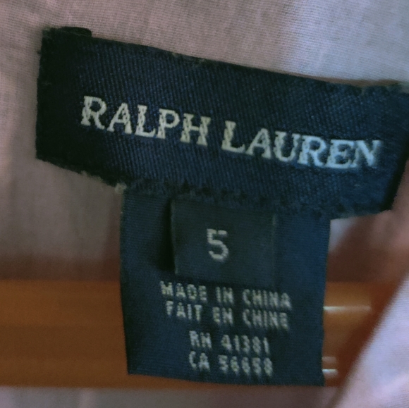 Girls Ralph Lauren Dress Pink Blue stripe size 5 - Picture 3 of 3